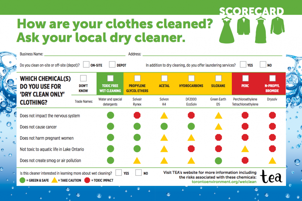 Dry cleaner scorecard